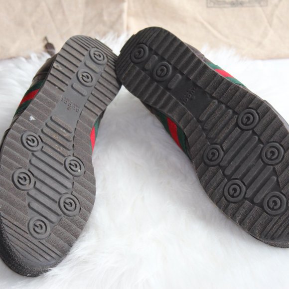 Authentic Gucci Lace-Up Sneaker/Brown, Green & Red Color - Picture 5 of 5